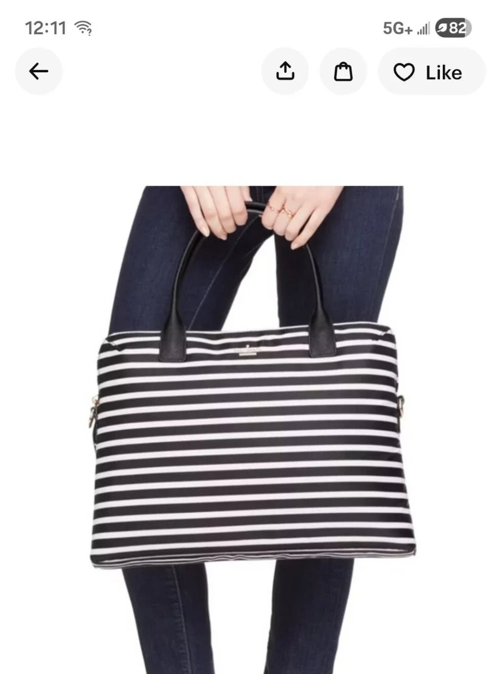 Kate Spade Daveney Striped Nylon Laptop Bag